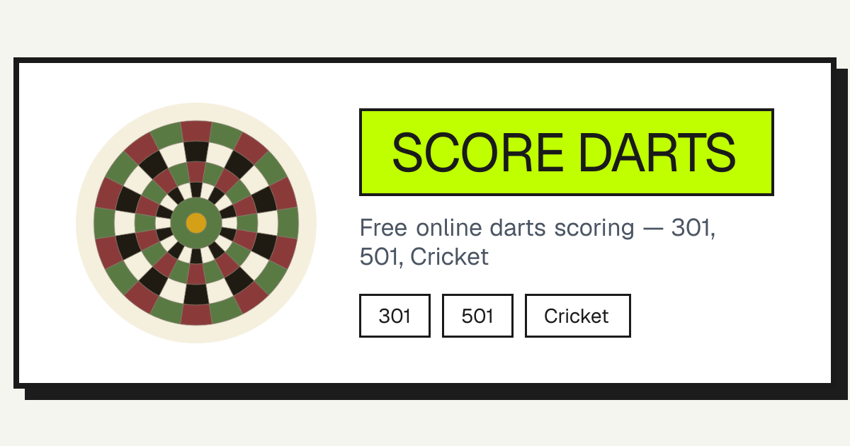 Free online darts scoring app · Score Darts