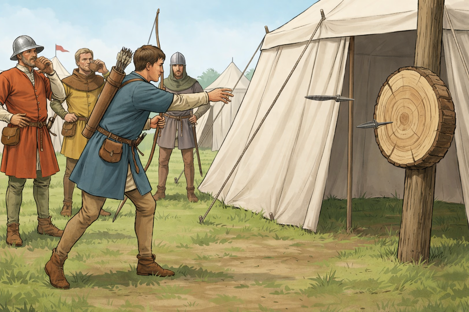 Illustration historique du jeu de fléchettes